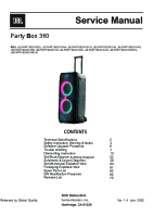 JBL PartyBox 310 - Service manual 